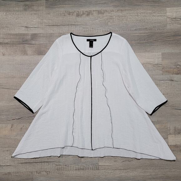 Ali Miles Crinkle Art Tunic Top 1X Minimalist Modern Contemporary Oversized - Picture 1 of 7